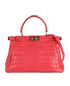 Medium Peekaboo, &pound;3,400, Handbags, Pink, Crocodile, Front view